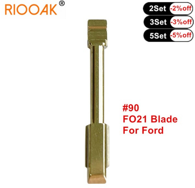 쿠쿠스토어 10개입 NO. 90 자동차 리모컨 미절단 키 블레이드 FO21 # 포드 포커스 몬데오 재규어 XJ8 KD VV