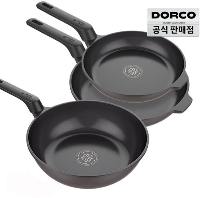 [도루코] 뉴캐스트 초콜릿 인덕션 IH 프라이팬3종세트(24+28+궁중28cm), 1세트, 팬24cm+팬28cm+궁중28cm