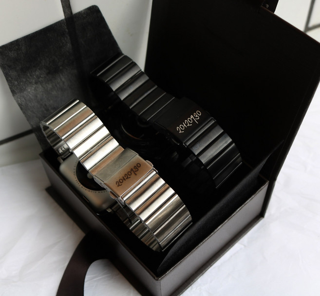 갤럭시 애플 워치 시크 매탈 스트랩 커스텀 각인, 아틀라스 실버, 애플★(42/44/45mm), 7