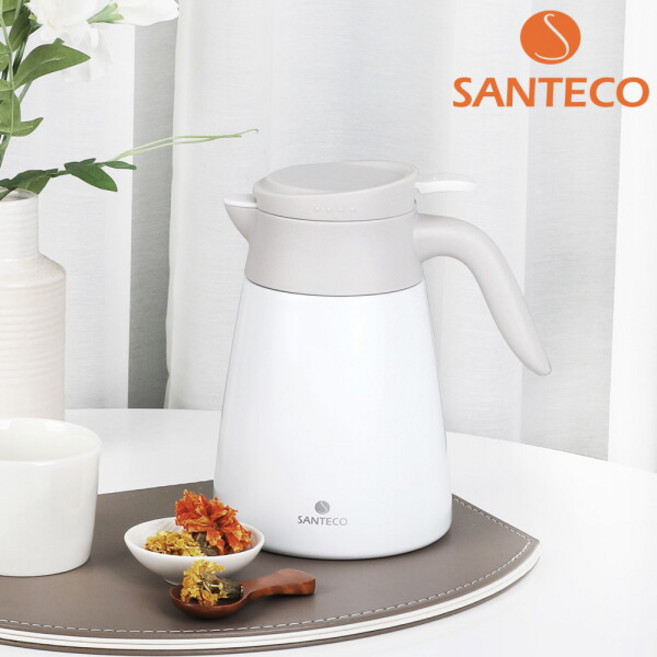 [산테코] 카발라 보온보냉 테이블포트 1리터 (밀크화이트), 1개, 1L, 혼합색상