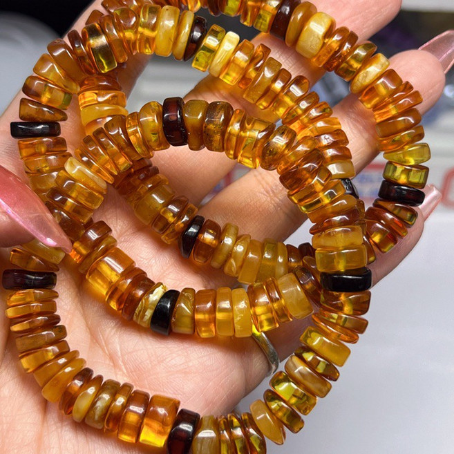 金珀琥珀隨形盤珠手串 飾品