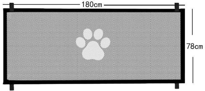 강아지 울타리 격리 네트워크 반려동물 안전문 실내외 출입차단 펫가드, 블랙, 1개