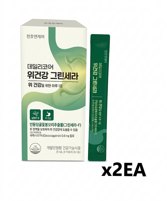 천호엔케어 데일리코어 위건강 그린세라 14p, 210ml, 2개