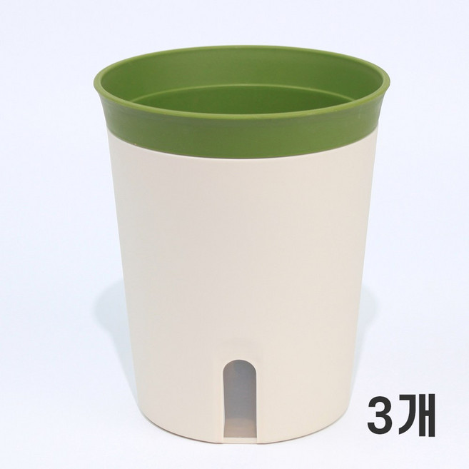 파파가든 저면관수 자동급수 플라스틱 화분, 3개, 그린