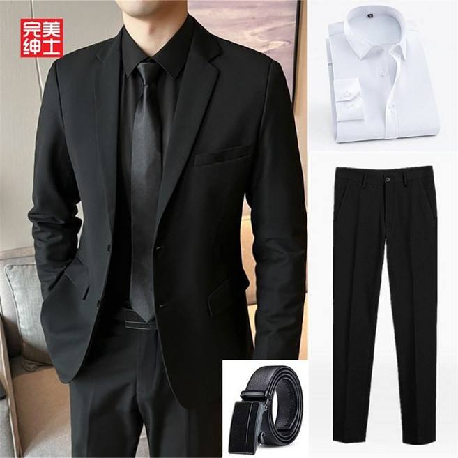 【Nobodyknows男裝】正品西裝男套裝正裝職業裝高級感輕奢休閒商務外套全套男士製服新工作西裝