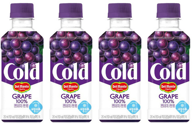 델몬트 콜드 100% 포도, 4개, 250ml