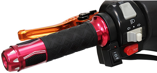 우리파파 오토바이 2단 열선그립, 1개, 레드