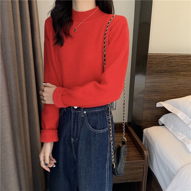 야오야오 여성용 융기모 반목 폴라 니트