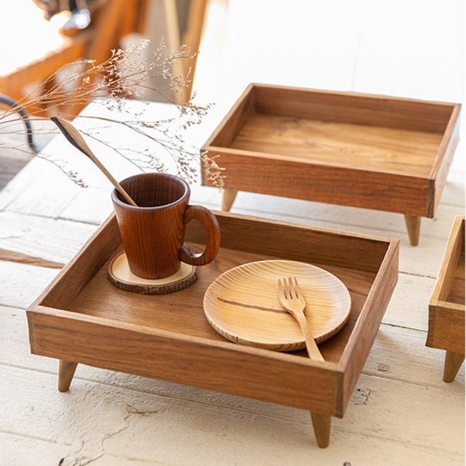 빈티지 우드 트레이 카페 사각 나무 쟁반(사이즈선택 중), 1개