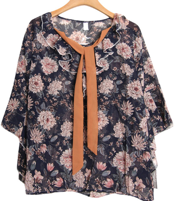 [당일출고]수엠W 리본 반팔 블라우스 S228 르브퀸BL