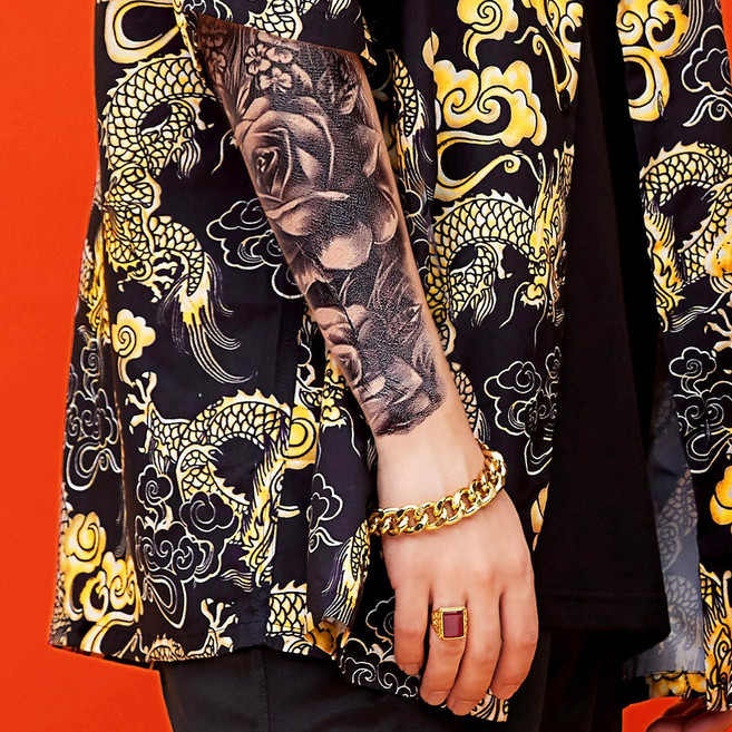 남여공용 건달 프린트 반팔 셔츠 루즈핏 옷 상의 조폭 깡패 졸업사진 반티 코스프레 체육대회