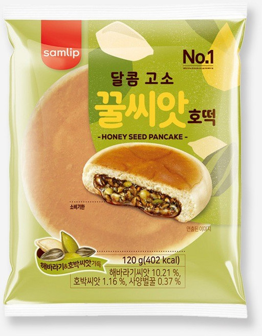 삼립 간식 빵 달콤 고소 꿀씨앗 호떡, 120g, 6개