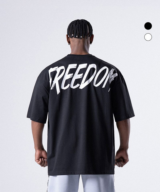 프리덤 FREEDOM 오버핏 백 프린팅 티셔츠2color 136127