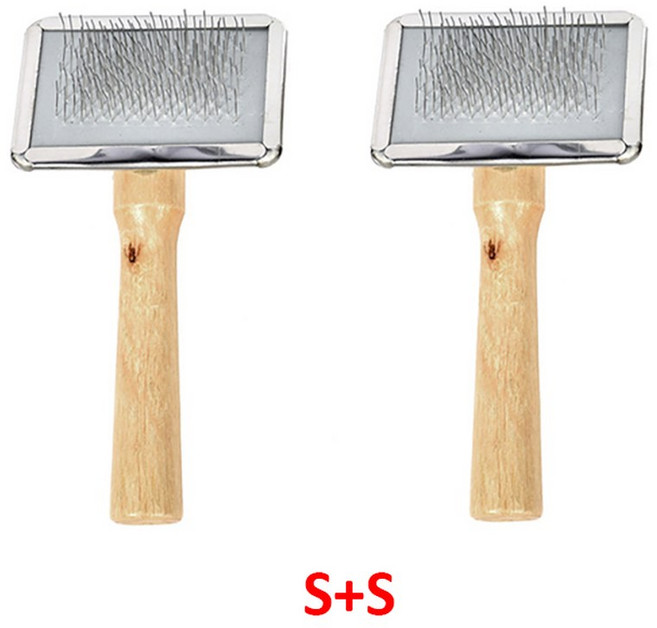 개 털 제거 빗 애완 동물 고양이 흘리기 브러시 나무 손잡이 그루밍 용품 의류 스웨터 린트, 1개