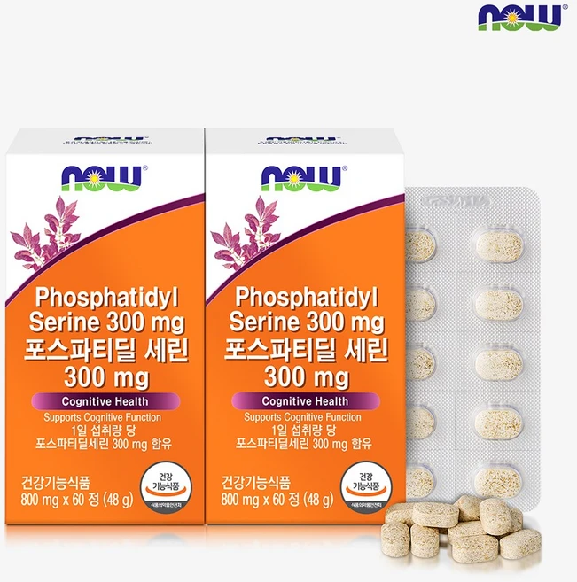 나우푸드 포스파티딜세린 두뇌엔 PS 300mg 60정 2박스 2개월분 - 쿠팡