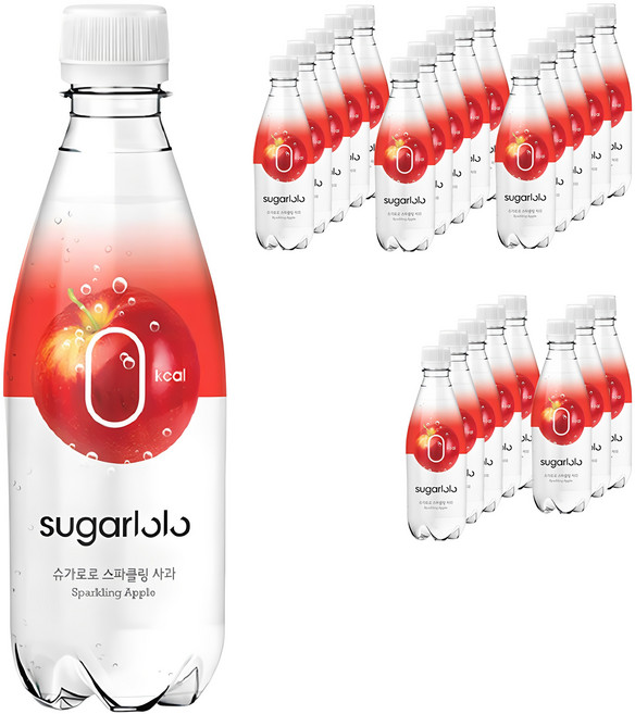 슈가로로 스파클링 사과 음료, 350ml, 24개