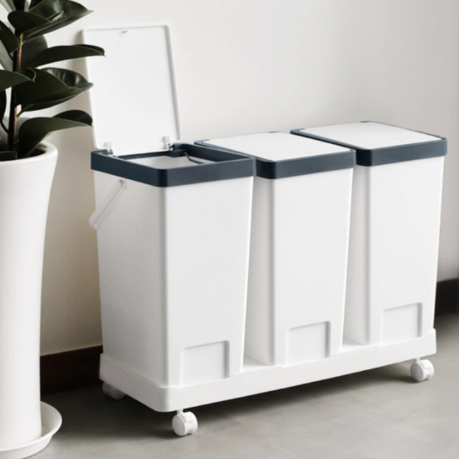 찐노마진몰 3P 재활용 분리수거함 쓰레기통 가정용 사무실용 국내생산