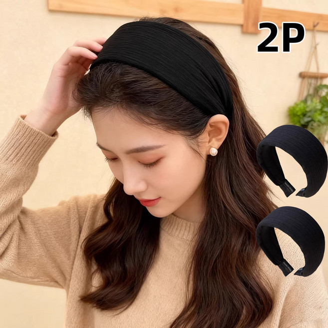 FINAL SENSE 높은 크라운 헤어밴드 여성용 고급스러운 스타일리시 머리띠 와이드 사이즈 미끄럼 방지 외출용 페이스라인 슬림 고급 사틴 헤어밴드