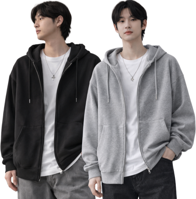 아르올 남자 후드 집업 봄 가을 간절기 오버핏 가벼운 2종 세트