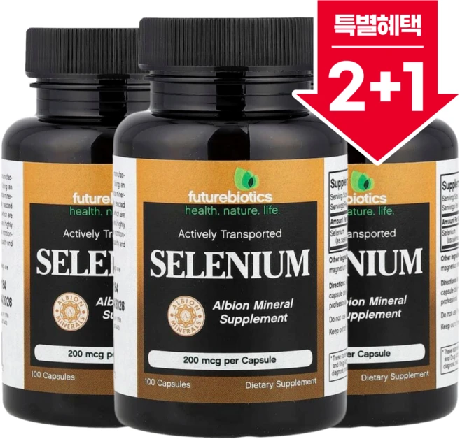 [2+1] 퓨처바이오틱스 킬레이트 셀레늄 200mcg 캡슐 100정 / 해외직구 미국정품, 3개 - 쿠팡