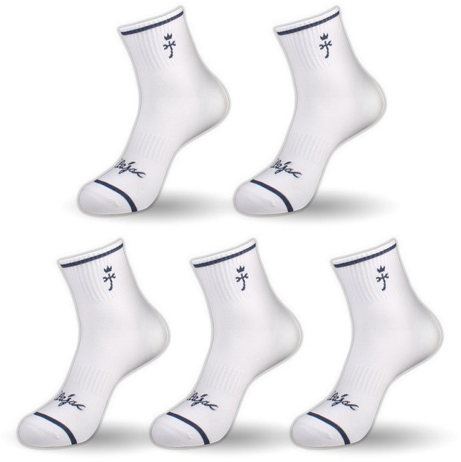 까스텔바작 골프 스포츠 논쿠션 중목양말 5족 세트 CSM-11, 그레이5족, 여성