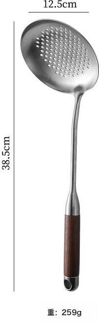 316L不鏽鋼花梨木廚具套組, 1個, 真316鋼花梨木漏勺:如圖所示