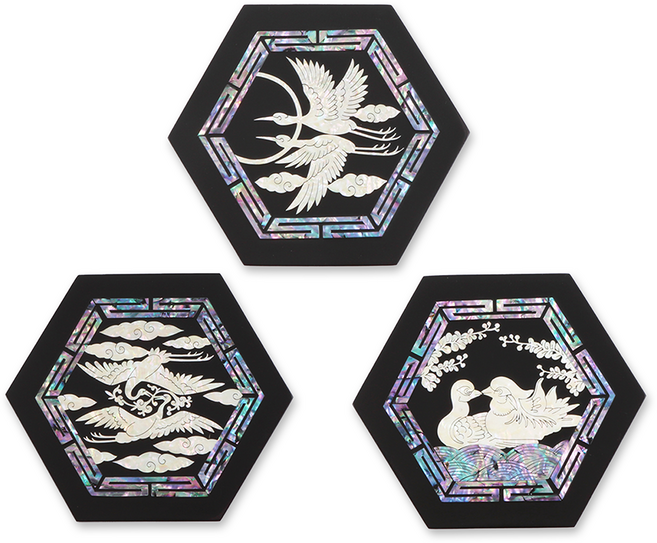 지금은 나전칠기 초고속 15W 무선 충전기 전통 공예품 나전충전기, 월학, 1개