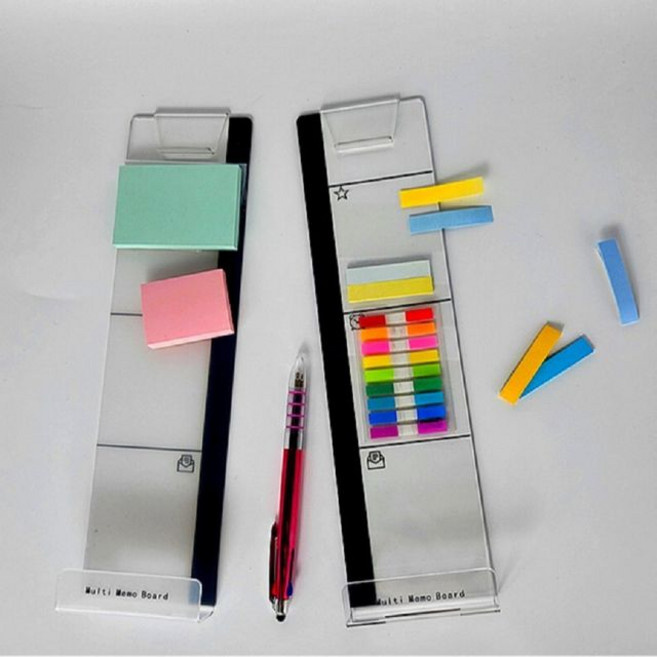 숭람 모니터부착 휴대폰 거치 가능 투명 홀더 메모 보드, 좌측용