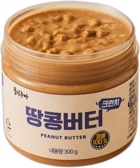 꿀이구마 땅콩100% 잼 크런치 땅콩버터 300g / 무가당, 1개
