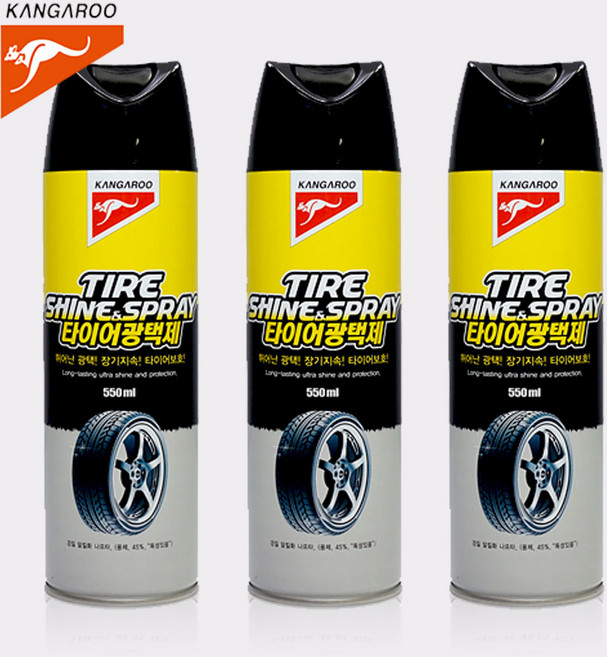 캉가루 타이어광택제 차량용 세차관리, 550ml, 3개