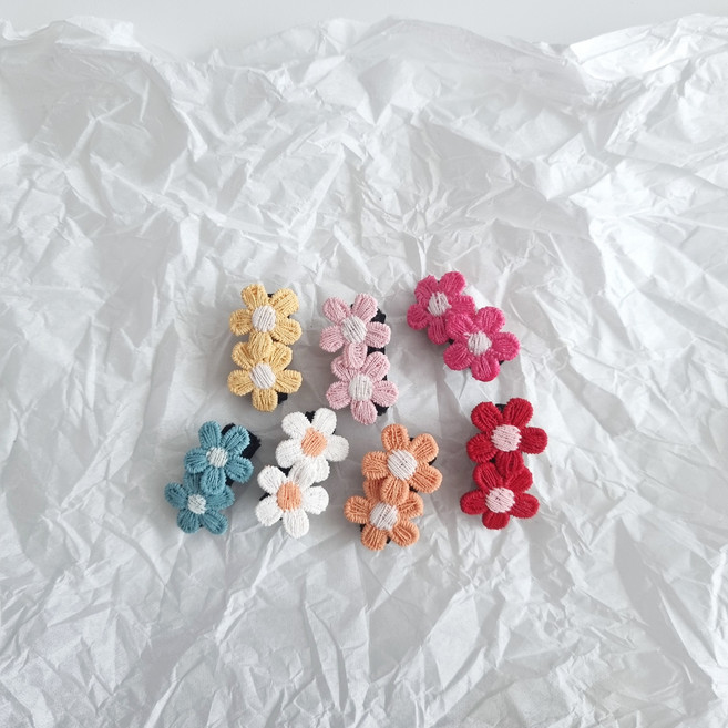 논슬립 신생아 초미니 2cm 쁘띠 플라워 집게핀 단품