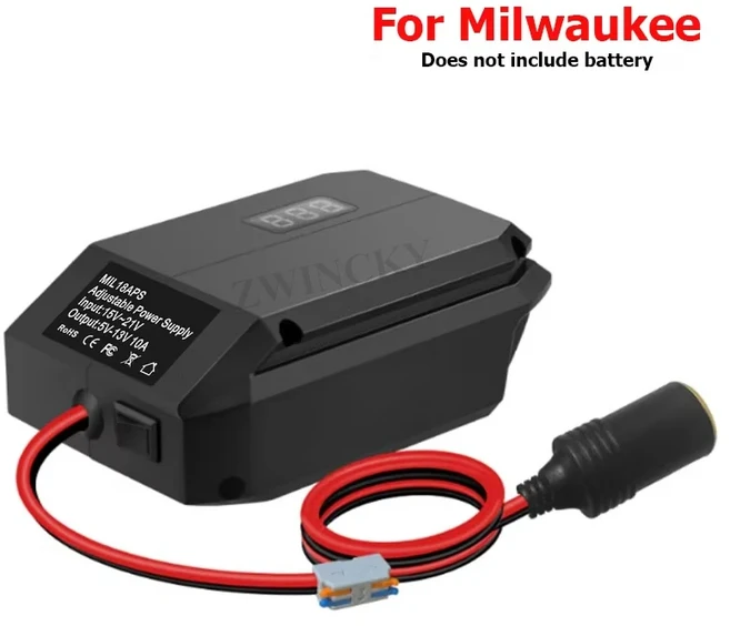 Makita/Dewalt/Milwaukee/Bosch 배터리 시가 라이터 파워 휠 어댑터 자동차 냉장고 용 18V ~ 스텝 다운 컨, 01 빠른, 06 For Milwaukee