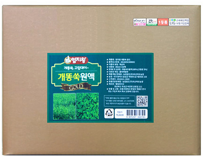 약초약선생 국산 개똥쑥원액 즙, 80ml 60포, 1박스