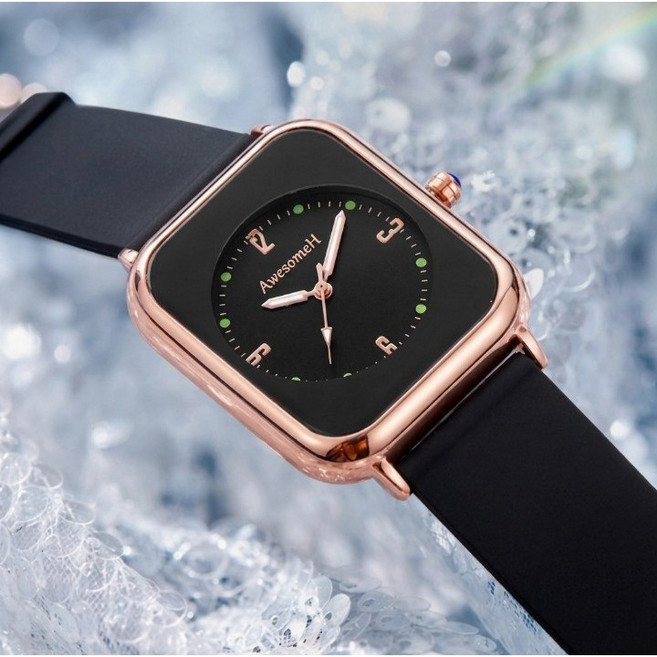 어썸H 고급 손목시계 여성 데일리 패션시계 실리콘 밴드