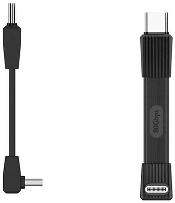 USB4 全功能短線 80Gbps 240W PD3.1快充 8K/60Hz 影音傳輸, 公對公 黑色, 1個, 60mm