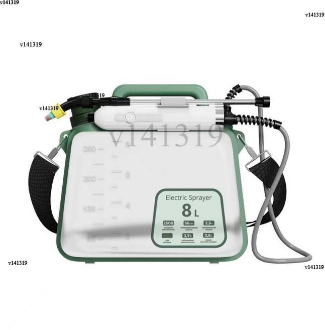 電動噴霧器 8L 大容量, 1個, 電動可折疊-防水手柄-綠色