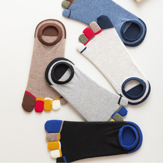 봄 여름 남성발가락양말 짧은 오색 발목 스니커즈 발가락양말 5켤레세트