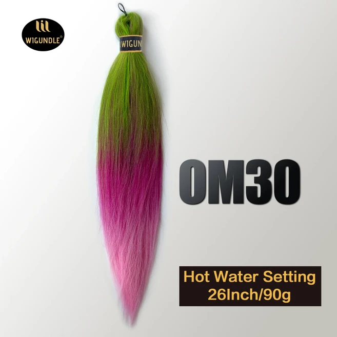 Kanekalon 26 인치 물 세트 Pre Stretched Jumbo Braiding Hair Box 트위스트 브레이드 여성용 합성 헤어, 01 26인치, 01 3 개/세트, 96 OM30