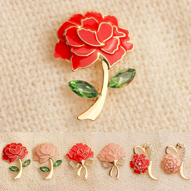 이플린 큐빅 카네이션 브로치 ( OPP ) 어버이날 스승의날 행사 판촉 선물