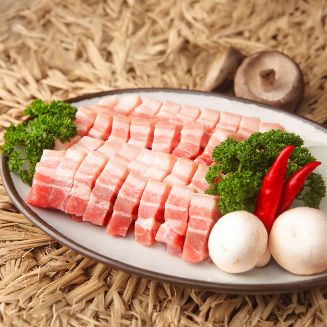 미트포테이블 한입 삼겹살 찌개 구이용, 1개, 1kg