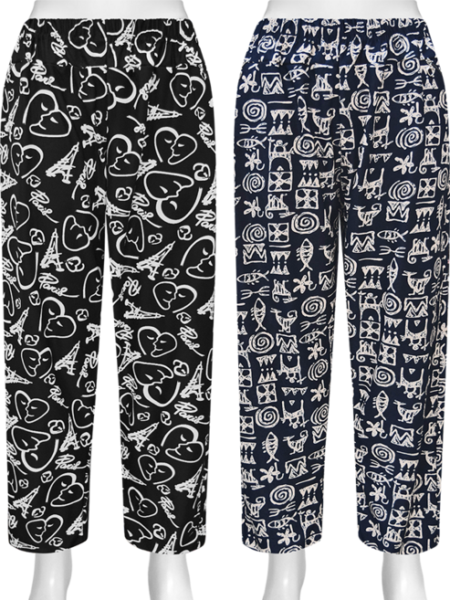 잭오브캠브릿지 여성용 간절기 엄마 쿨바지 몸빼바지 꽃바지 빅사이즈