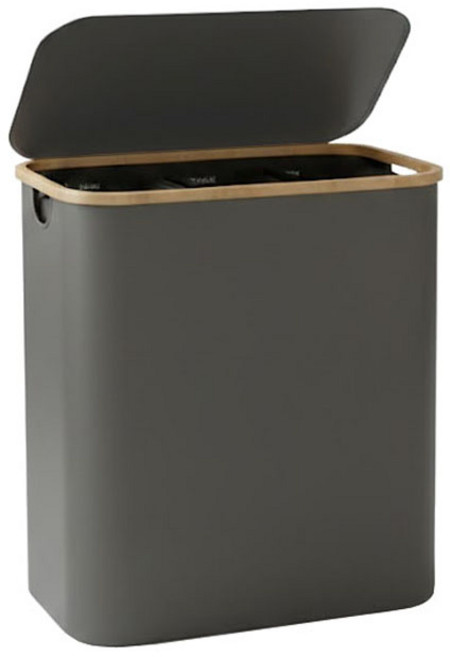 픽커스 대용량 접이식 3단 빨래 세탁 바구니 140L, 그레이