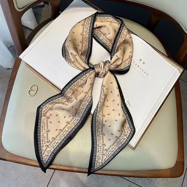 소울린느 뾰족 끝단 스키니 롱 타이 실크 스카프 (5types)