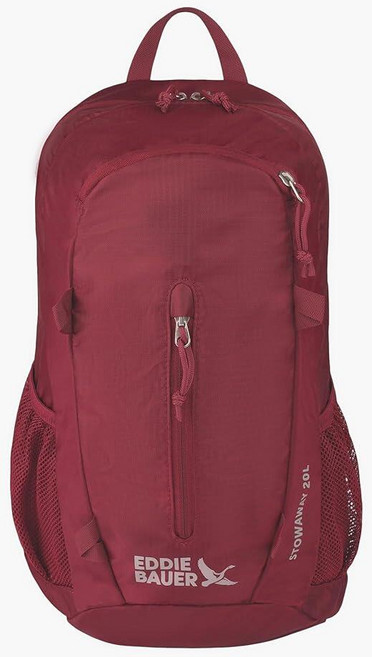 Eddie Bauer 남녀공용 성인용 Stowaway 패커블 데이팩 20 L, 20L, 블랙 체리