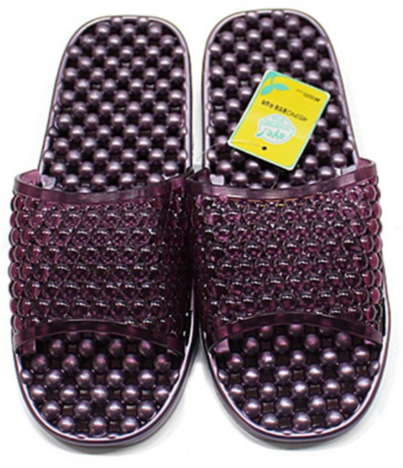 PVC 물방울 욕실화 (퍼플) / 다용도 슬리퍼 실내화 발코니 베란다 욕실, 퍼플, 1세트