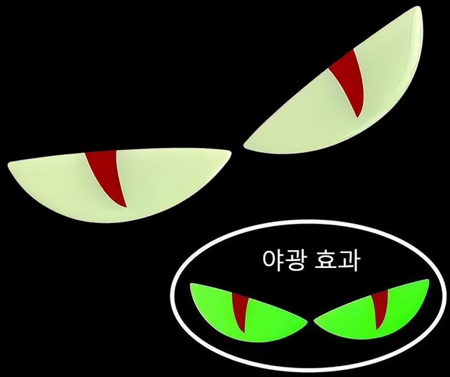 3D 입체 야광 반사 악마 눈 스티커 오토바이 헬멧 스티커 전기 자전거 자동차 장식용 스티커(야간 가시성 향상용 개조용), 붉은 눈 [한 쌍]