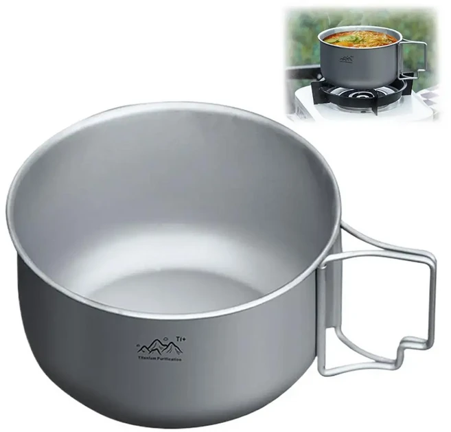 TOAKS 톡스 캠핑 냄비 코펠 티타늄 1100ml 부시크래프트 베일 손잡이 M6, 01 15cm