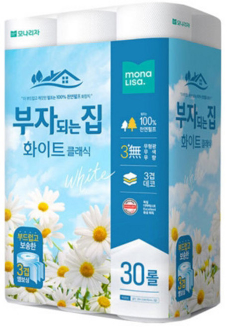 [모나리자] 부자되는집 화이트클레식 3겹 30롤