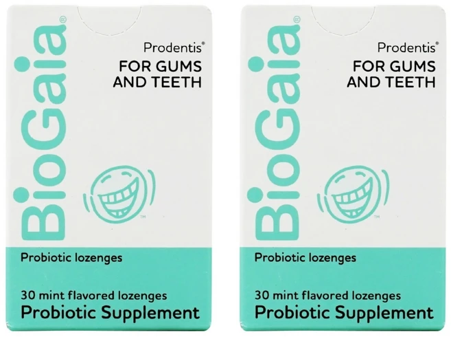 BioGaia 비오가이아 프로덴티스 티스 정제 민트향 Prodentis Teeth Gums, 2개, 30정 - 쿠팡