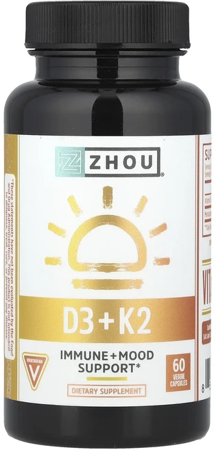 Zhou Nutrition D3 + K2 베지 캡슐 60정, ZhouNutritionD3K2베지캡슐60정, 1개 - 쿠팡